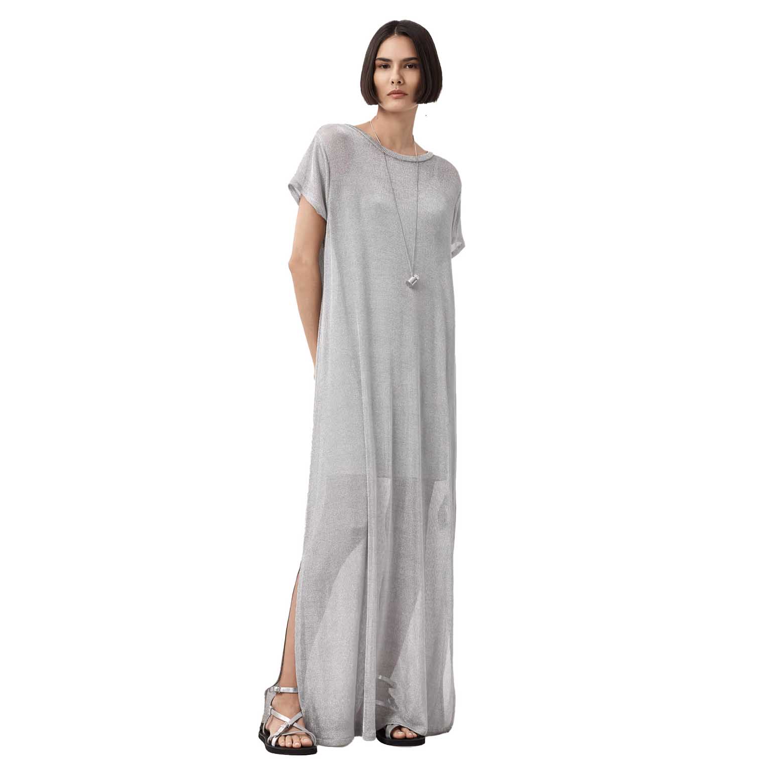 AllSaints Thea Sparkle Sheer Maxi Dress